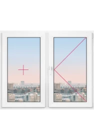 Двустворчатое окно Rehau Blitz 1000x1200 - 1 Двустворчатое окно Rehau Blitz 1000x1200 - фото - 1